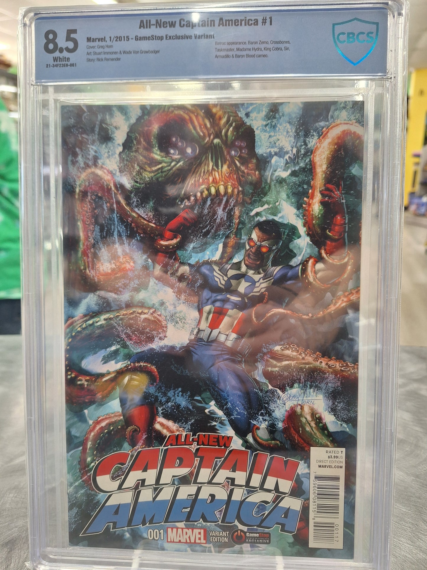 All-New Captain America #1 - CBCS 8.5 - GameStop Exclusive Variant