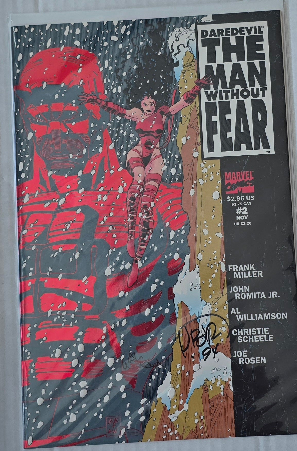Daredevil The Man Without Fear #2 Signed John Romita Jr. & Al Williamson