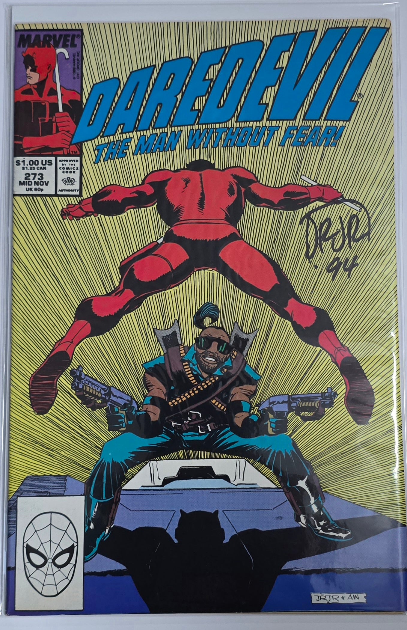 Daredevil The Man Withou Fear #273 Signed by John Romita Jr.