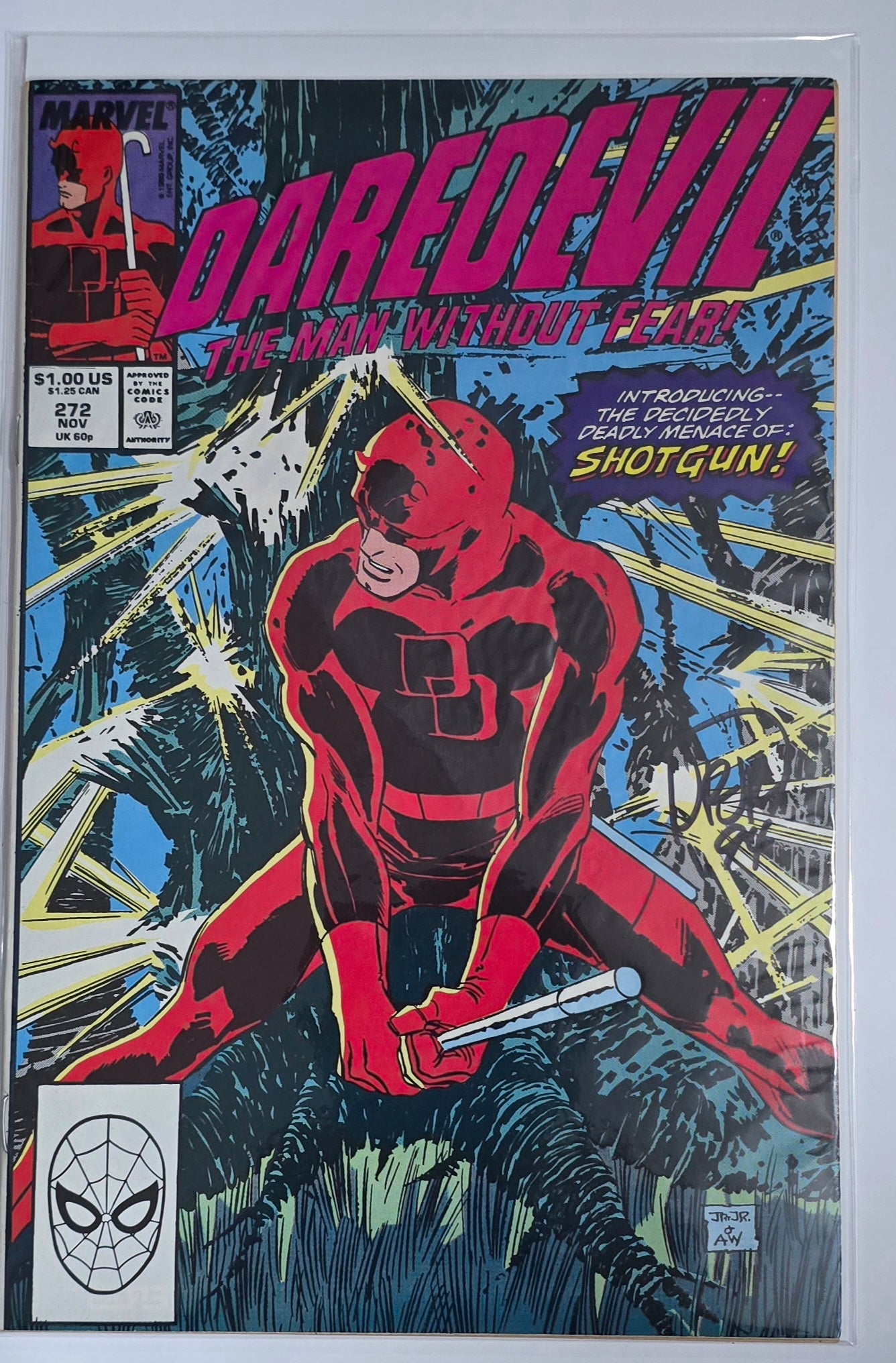 Daredevil The Man Withou Fear #272 Signed by John Romita Jr.