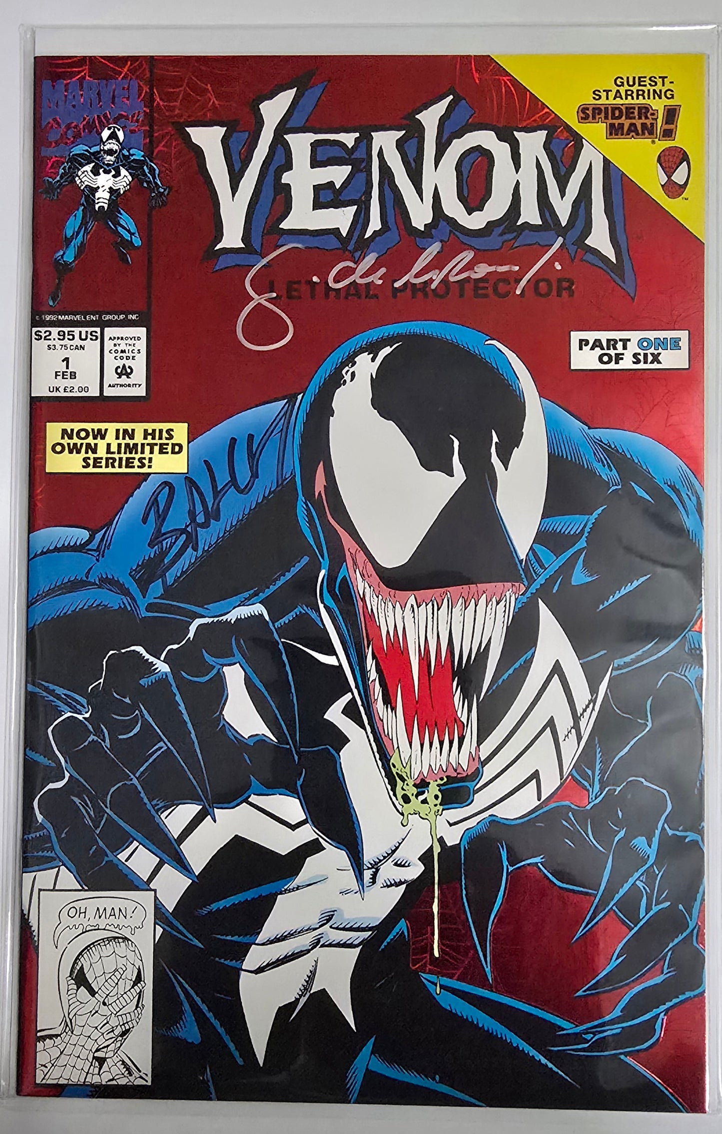 Venom Lethal Protector #1 1993 Signed by Sam De La Rosa & Mark Bagley