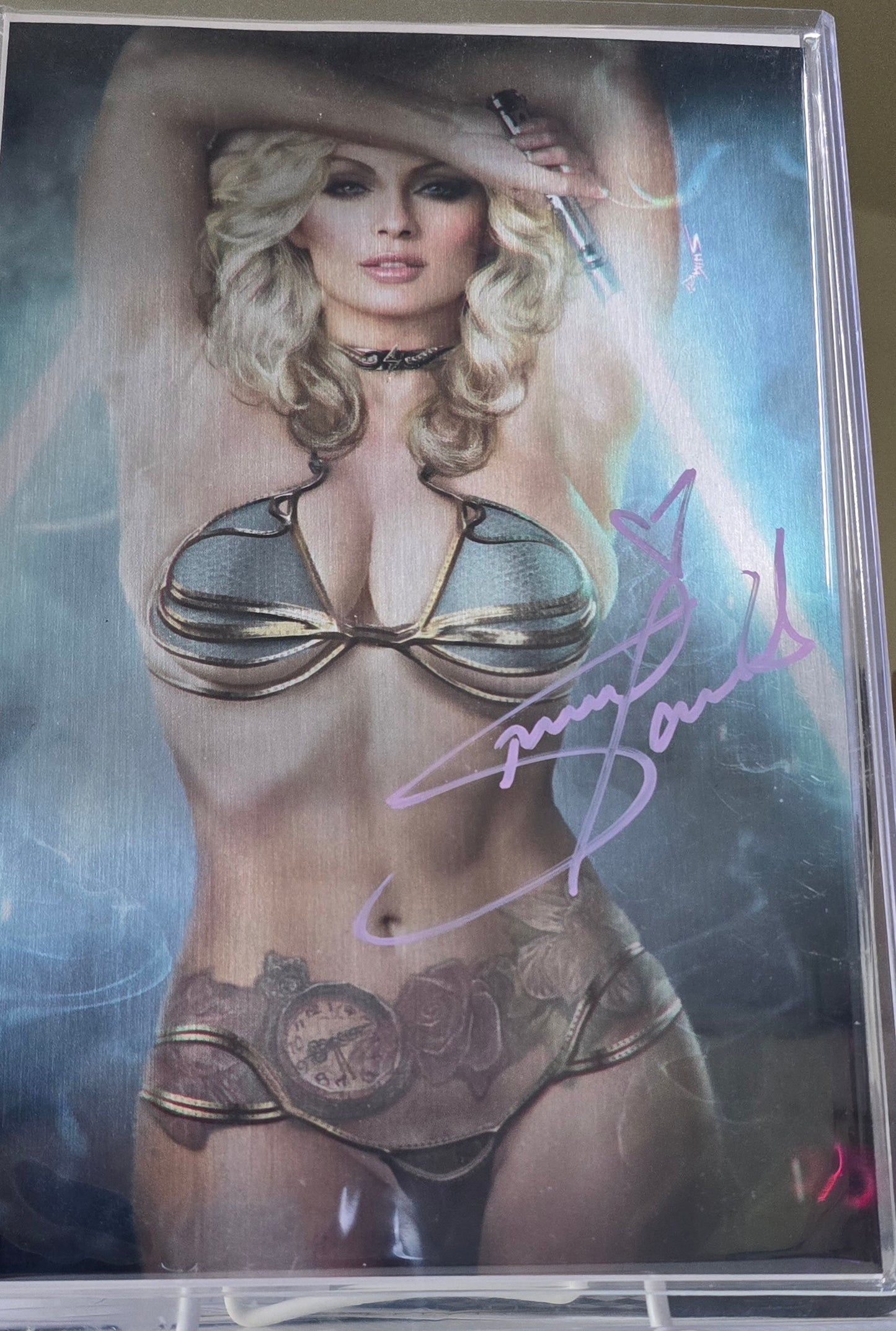 Space Force Stormy Daniels Signed #1 Tidal Shikarii 8/50 Metal Variant Cover NM W/COA
