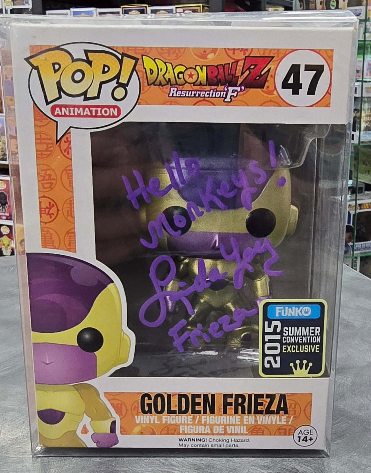Funko Pop! Animation: Golden Frieza #47 Signed By Linda Young 2015 Convention Exclusive