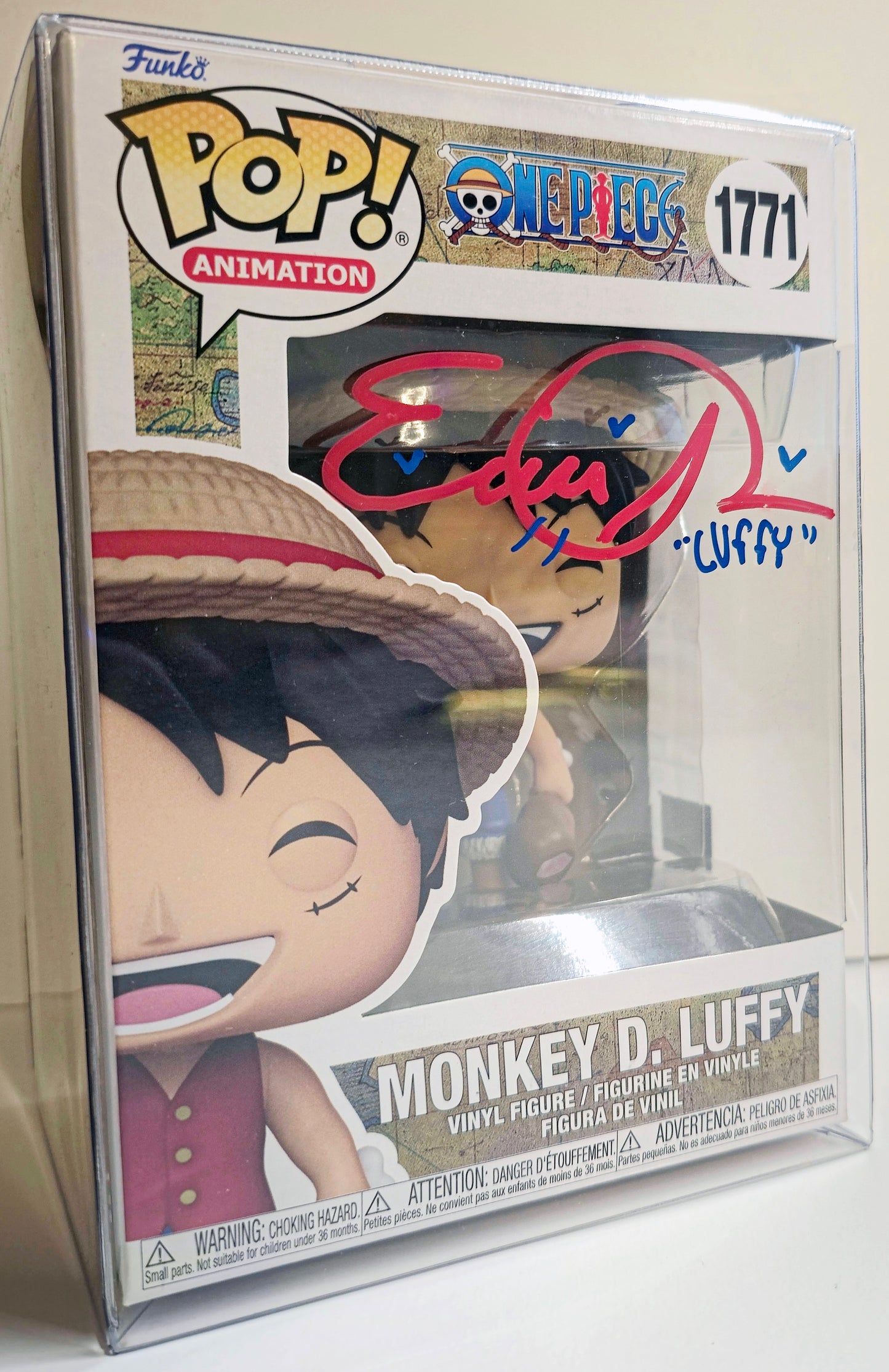 SIGNED - Funko Pop! Animation: Monkey D. Luffy Signed by Erica Schroeder -#1771 - SIGNED