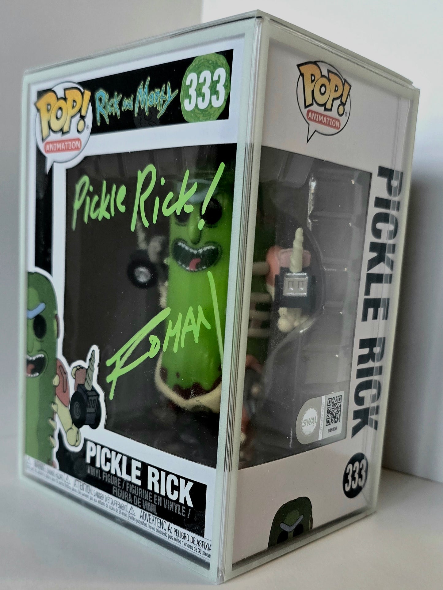 SIGNED - Funko Pop! Animation: Rick & Morty: Pickle Rick #333 - SIGNED