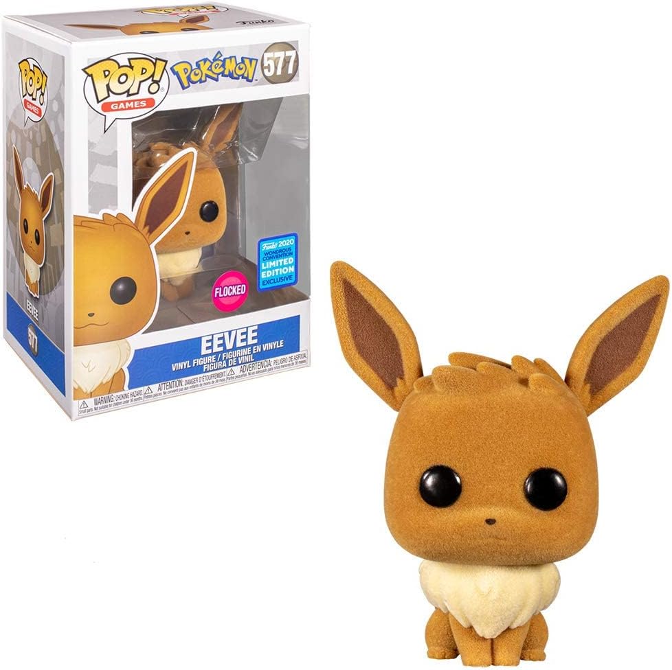 Funko Pop! Games: Pokemon - Flocked Eevee #577 2020 Spring Con