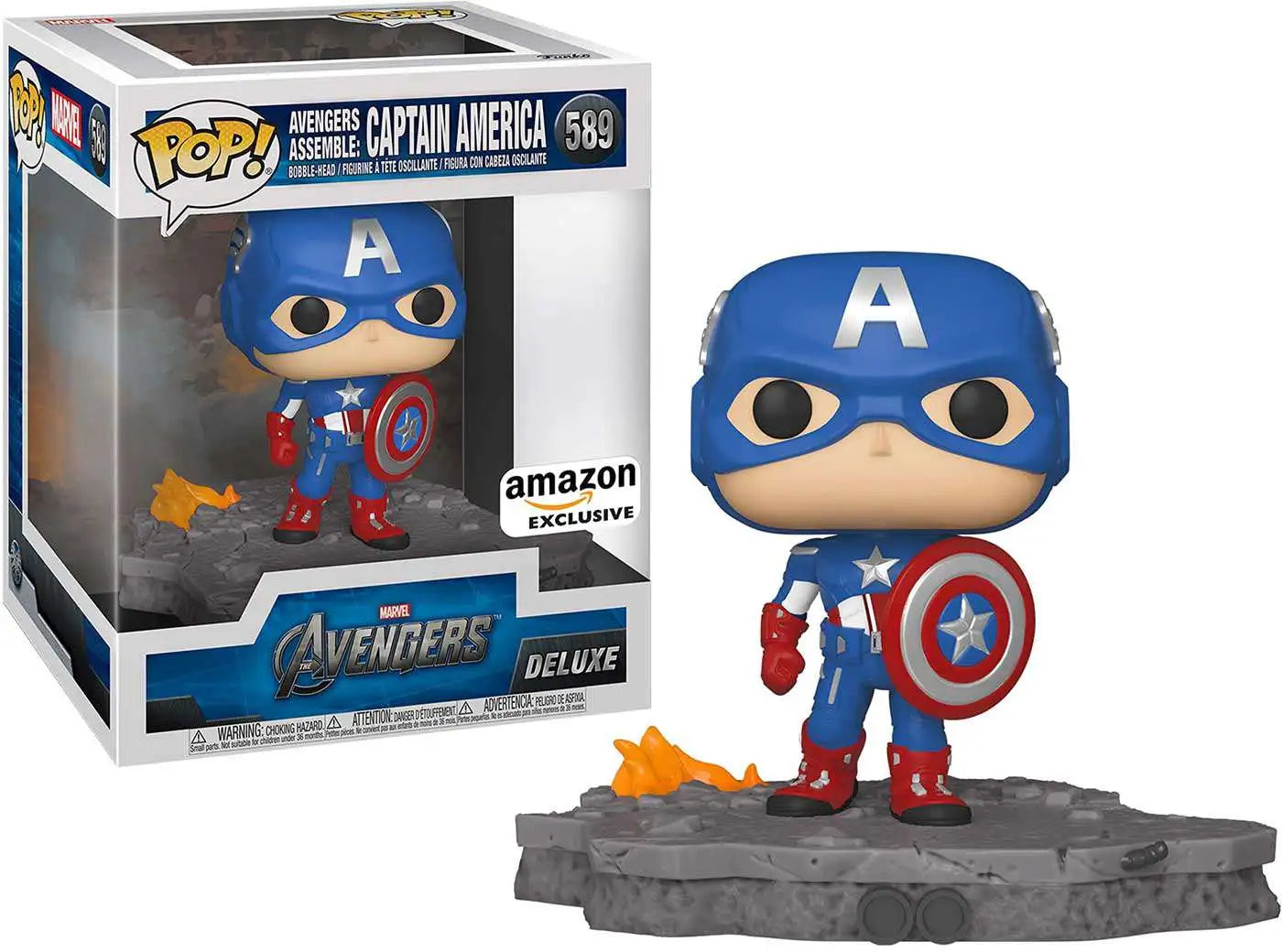 Funko Pop! Deluxe: Avengers Assemble: Captain America #589 America Amazon Exclusive