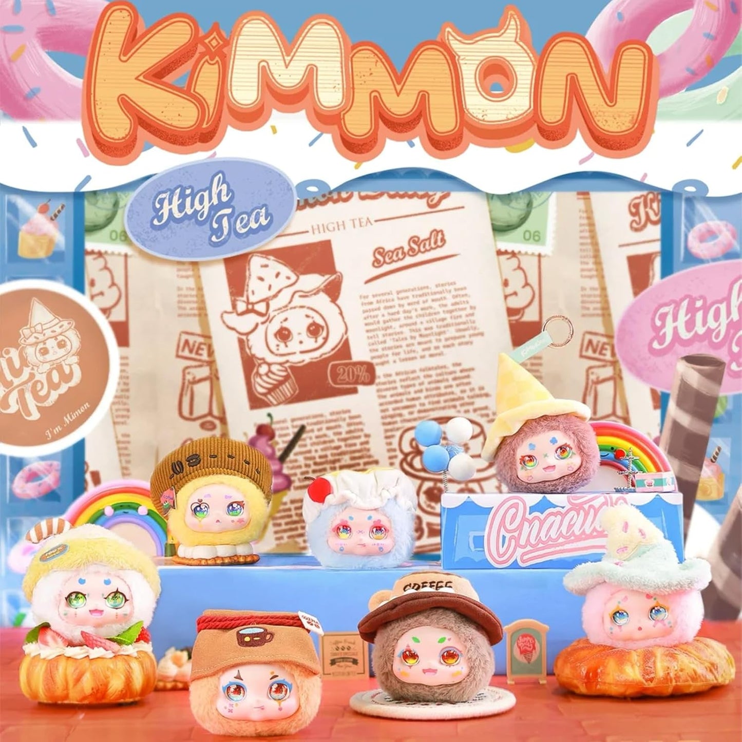 CALEMBOU Plush Blind Box, Kawaii Kimmon High Tea Series Stuffed Blind Box Keychain