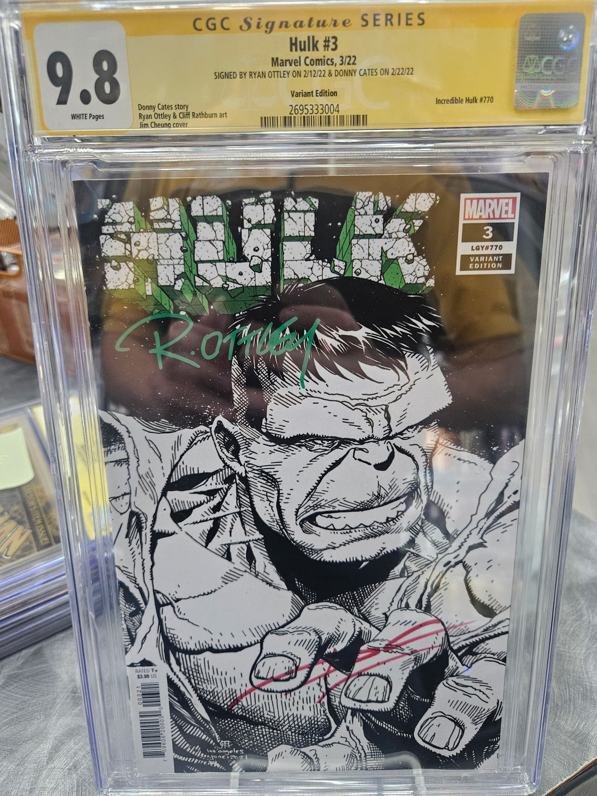 CGC 9.8 Hulk #3 (2022) Signed by Otley and Cates