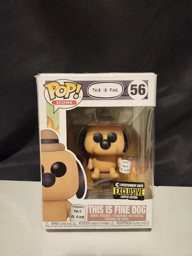 Funko Pop! Vinyl: This is Fine Dog #56 Entertainment Earth Exclusive