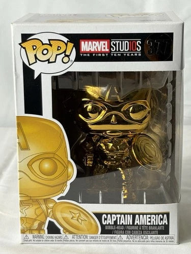 Funko Pop! Vinyl: Marvel Captain America Gold Chrome Figure #377