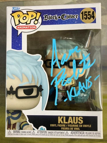 BLACK CLOVER - KLAUS - #1554 FUNKO POP - SIGNED BY AARON ROBERTS