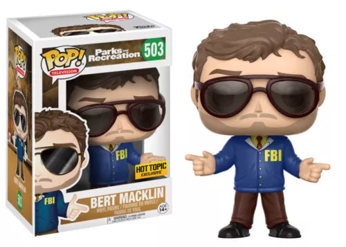Funko Pop Bert Macklin 503 Parks and Recreation Hot Topic Vaulted