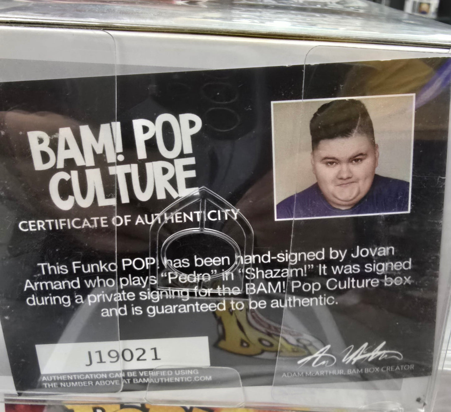 Pop! Pedro (Shazam) Signed By Jovan Armand