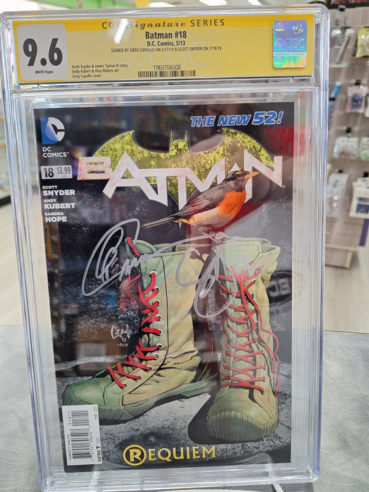 Batman #18 CGC 9.6 Signed Greg Capula & Scott Snyder