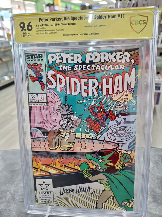Peter Porker, The Spectacular Spider-Ham #11 CBCS 9.6 signed Larry Hama
