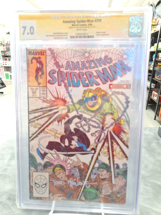 The Amazing Spider-Man #299 CGC 7.0 Signed Todd McFarlane