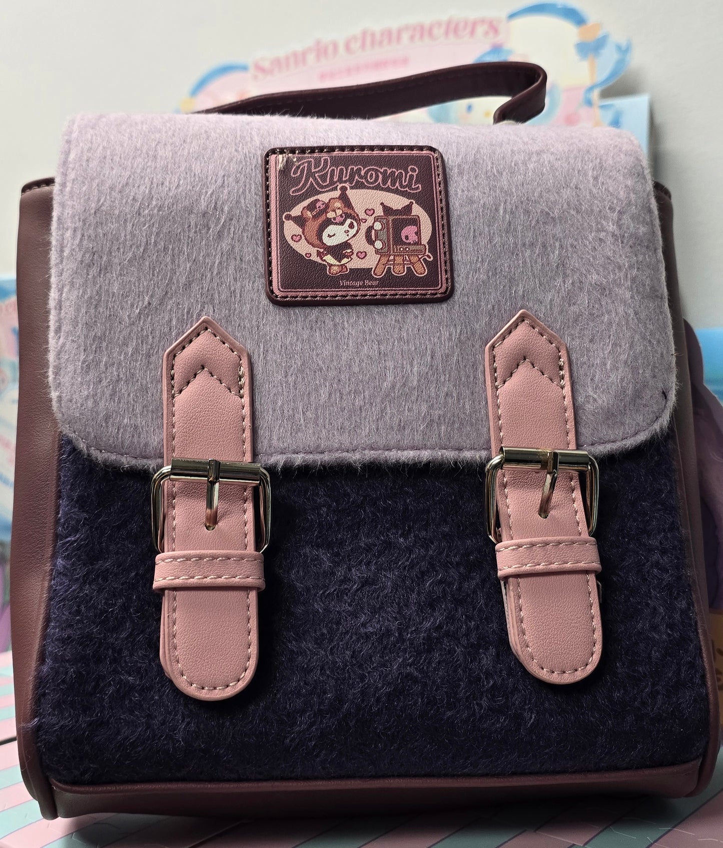 Sanrio Retro Teddy Bear Series Soft Plush Backpack (Kuromi)