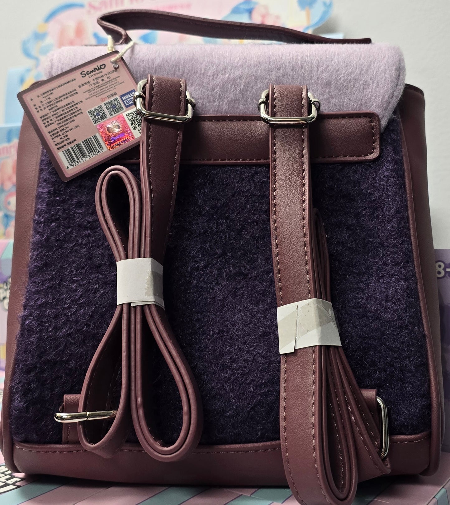 Sanrio Retro Teddy Bear Series Soft Plush Backpack (Kuromi)