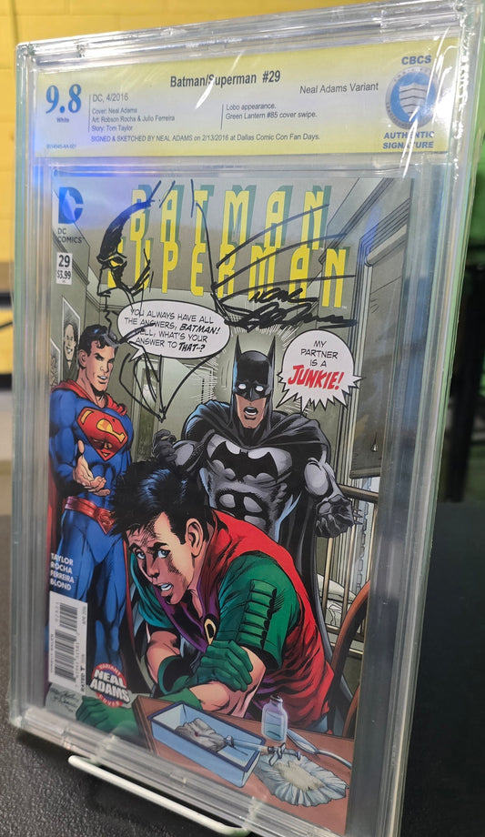 Batman/Superman #29 CBCS 9.8 Signed & Remark Neal Adams 2016