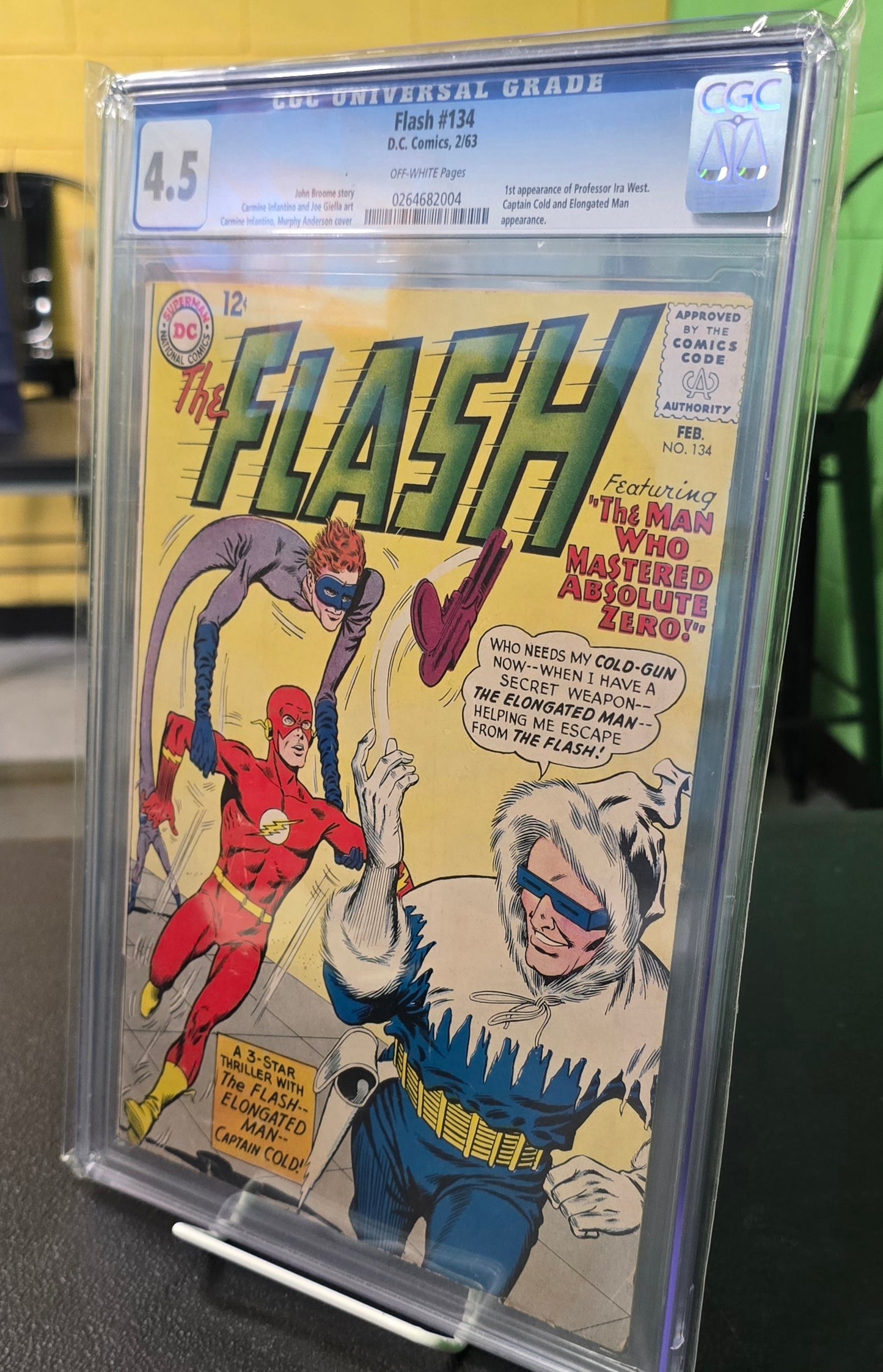 Flash #134 (1963) CGC 4.5 1st App of Professor Ira West, Capt Coal and Elongated Man