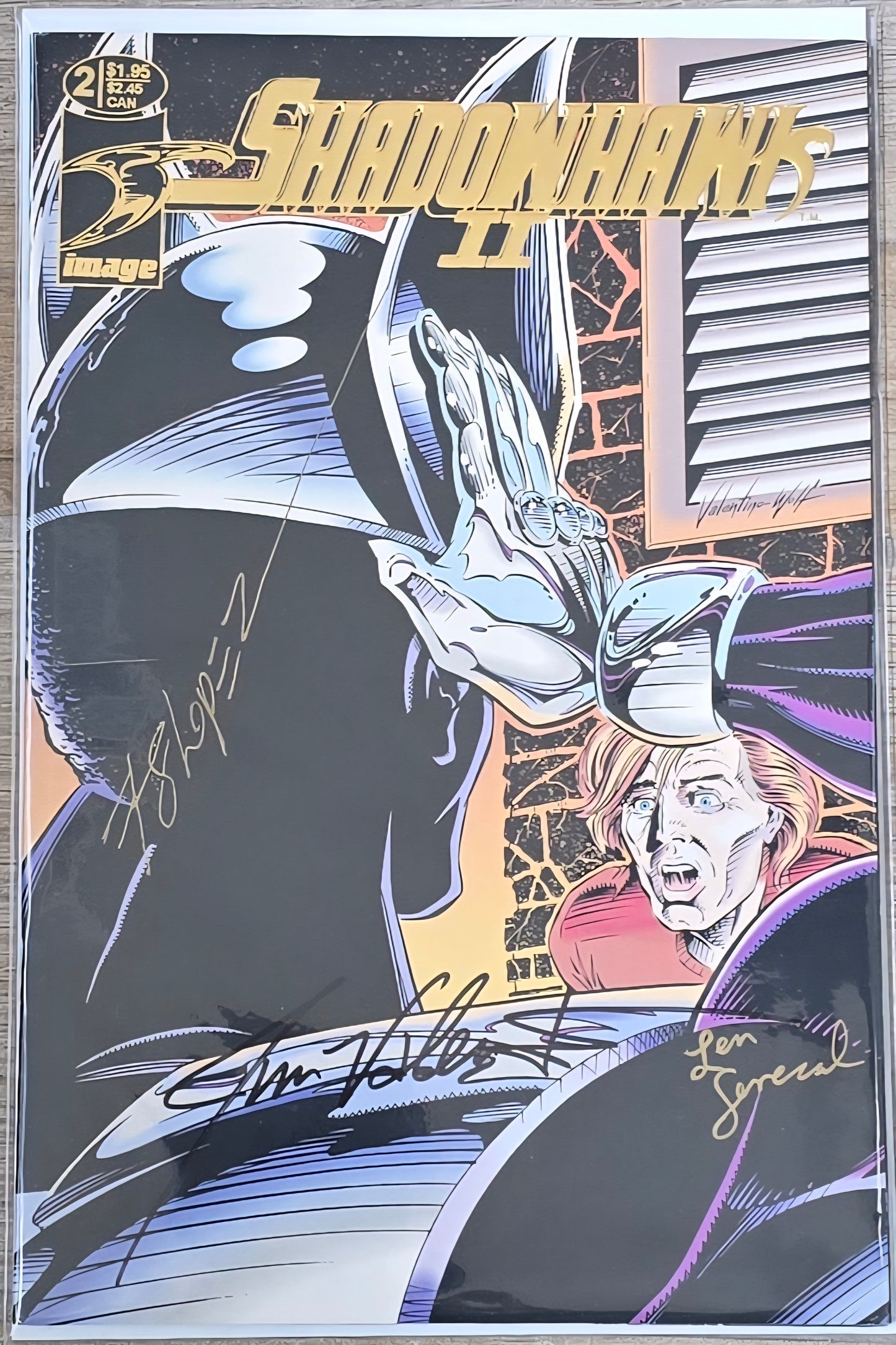 ShadowHawks II #2 Signed Jim Valentino. Frank Lopez & Len Senecal