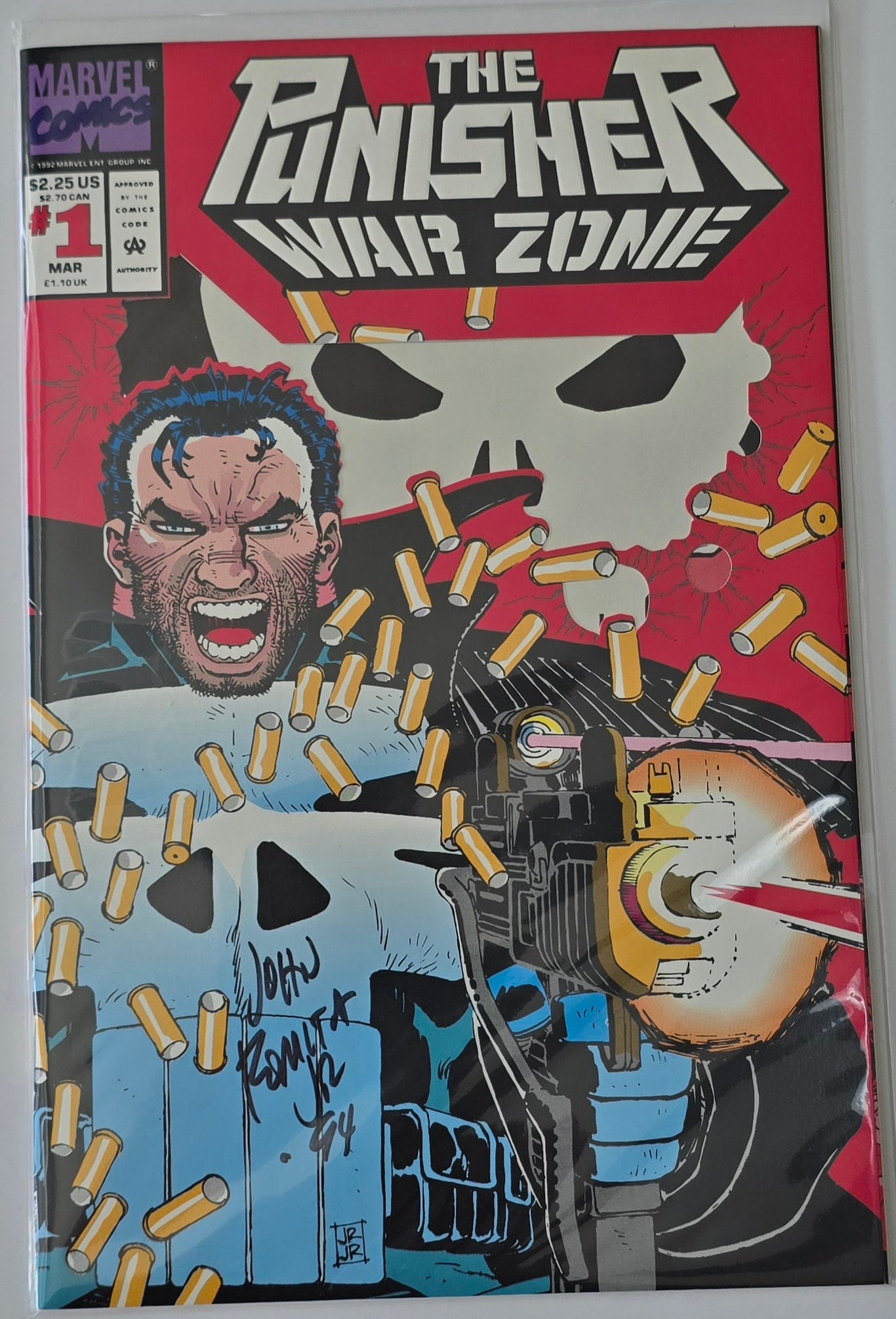 Punsiher War Zone #1 Signed by John Romita Jr (1994)