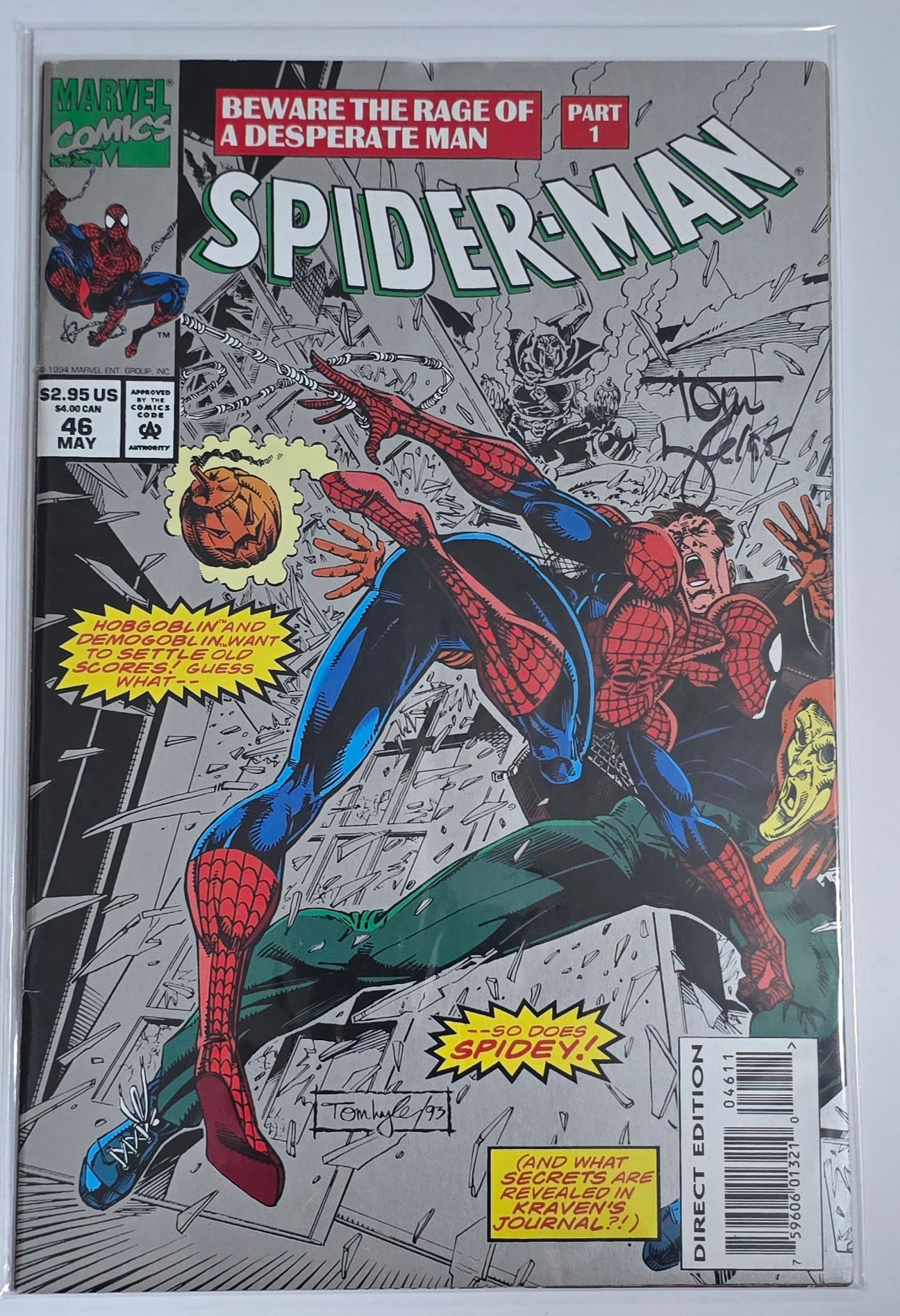 Spider-Man #46 1994 Signed by Tom DeFalco