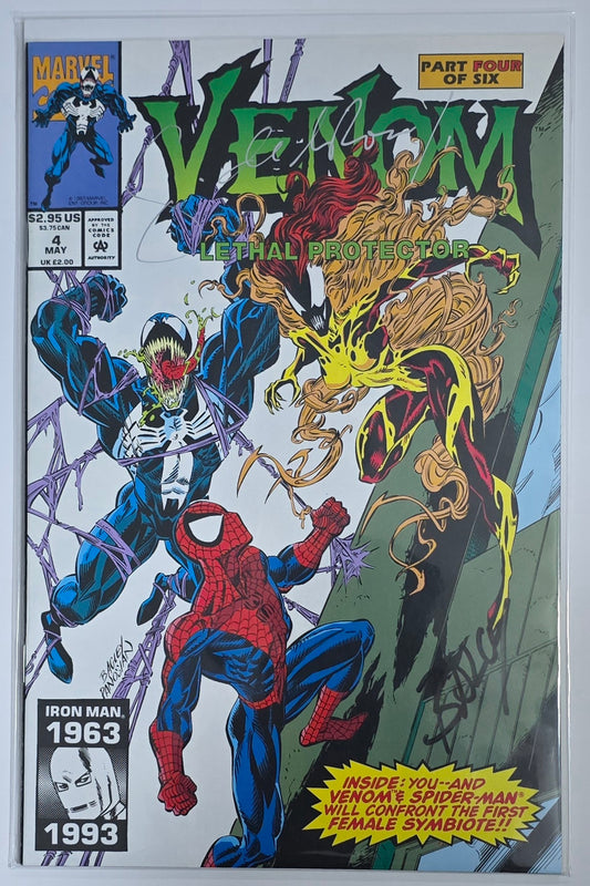 Venom Lethal Protector #4 1993 Signed by Sam De La Rosa & Mark Bagley