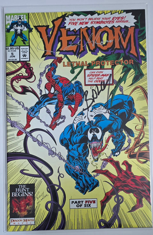 Venom Lethal Protector #5 1993 Signed by Sam De La Rosa & Mark Bagley