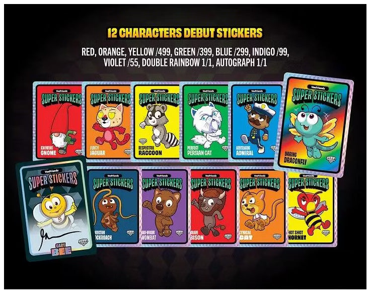 VeeFriends 2026 VeeFriends Super Stickers Spectacular Series Hanger Pack (White Ice Parallels)