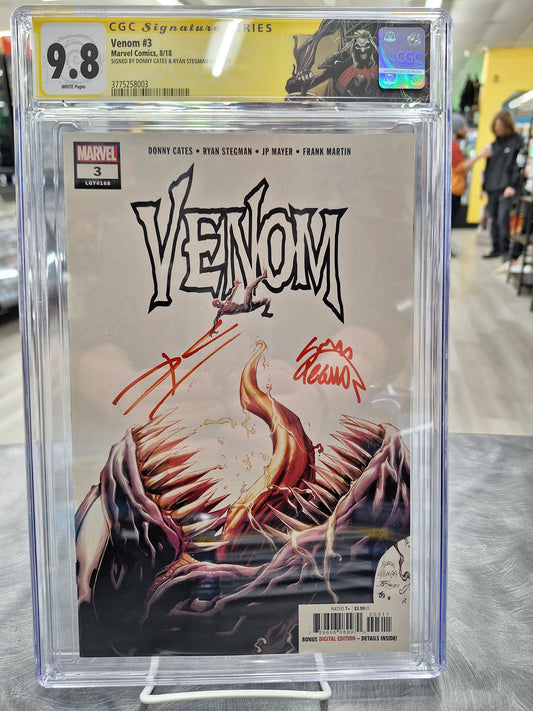 Venom #3 - CGC 9.8 - Signed Donny Cates & Ryan Stegman - 2018