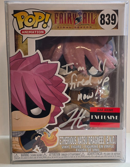 Funko Pop! Animation: Fairy Tail Etherious Natsu Dragneel #839 Signed by Todd Haberkorn