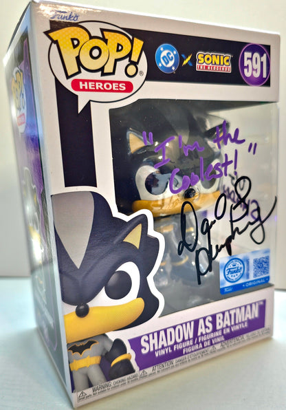 SIGNED - Funko POP! Heroes: DC Comics x Sonic - Shadow as Batman #591 - SIGNED by David Humphrey