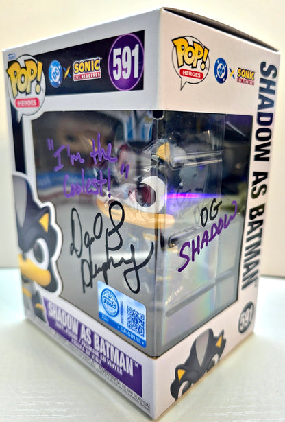 SIGNED - Funko POP! Heroes: DC Comics x Sonic - Shadow as Batman #591 - SIGNED by David Humphrey