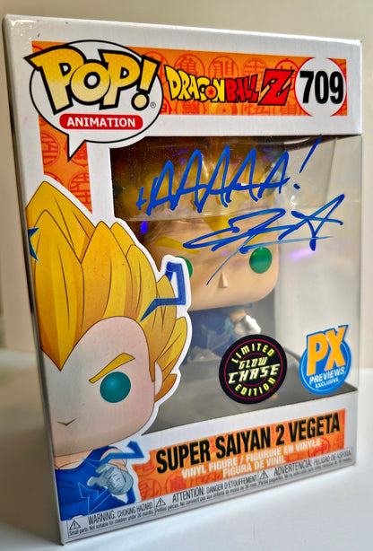 SIGNED - CHASE - Funko Pop! Animation: Vegeta Signed by Chris Sabat- Previews Exclusive #709 - SIGNED