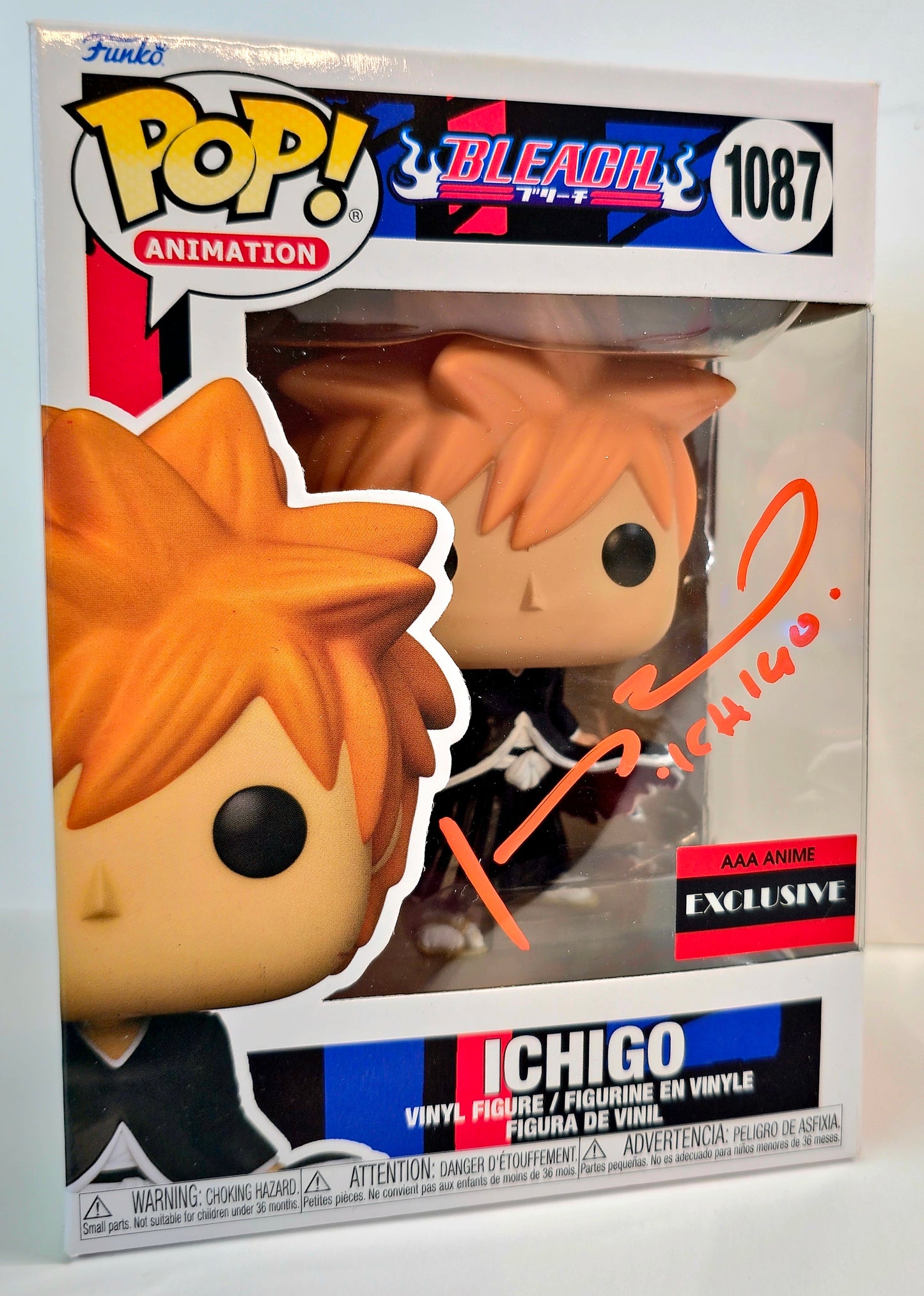 SIGNED - Funko Pop! Animation: Bleach Ichigo #1087 Signed by Johnny Yong - Signed