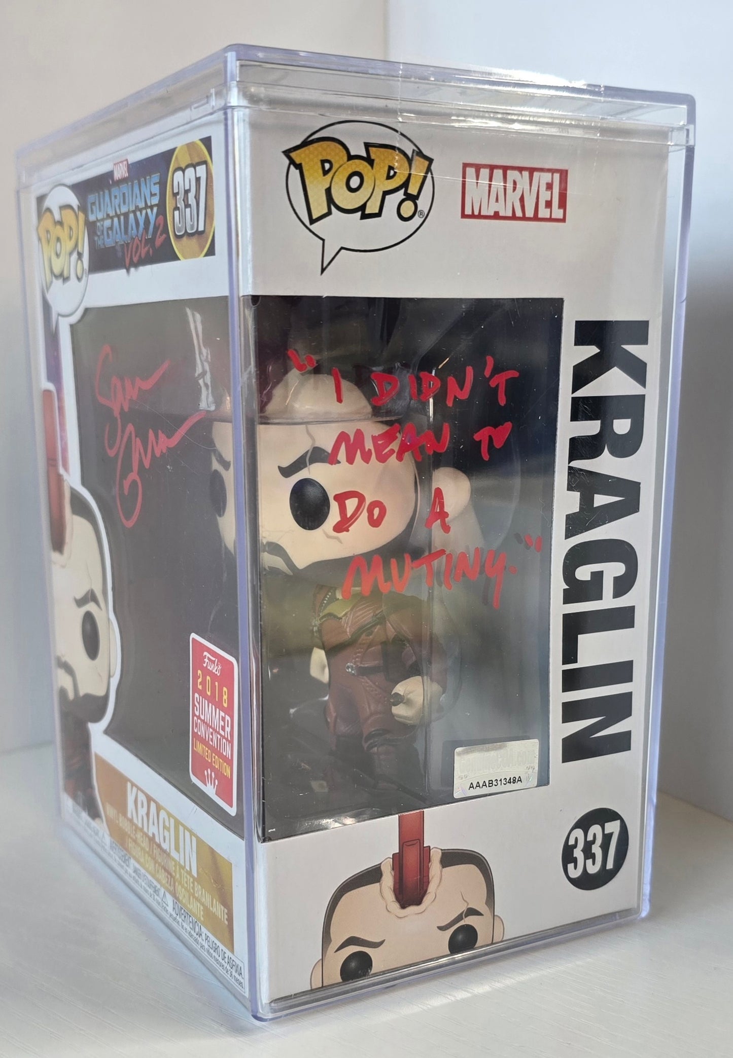 SIGNED - Funko POP! Guardians of the Galaxy: Kraglin #337 - SIGNED