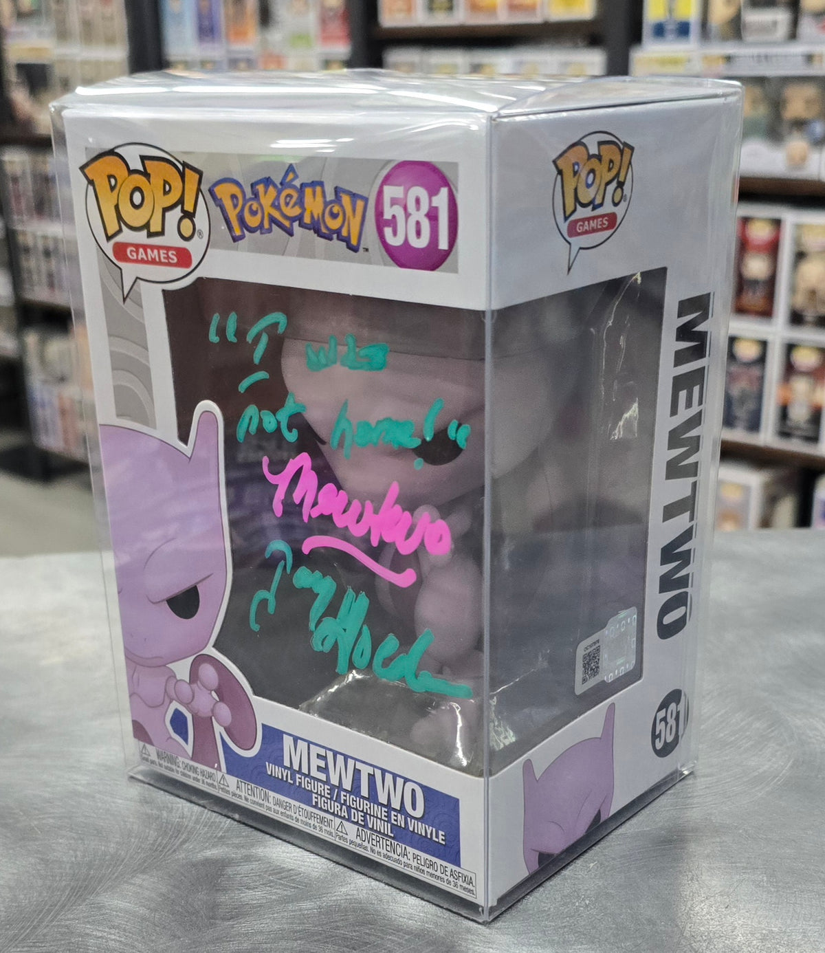 SIGNED -Funko POP! Games:  Pokemon - Mewtwo #581 - SIGNED