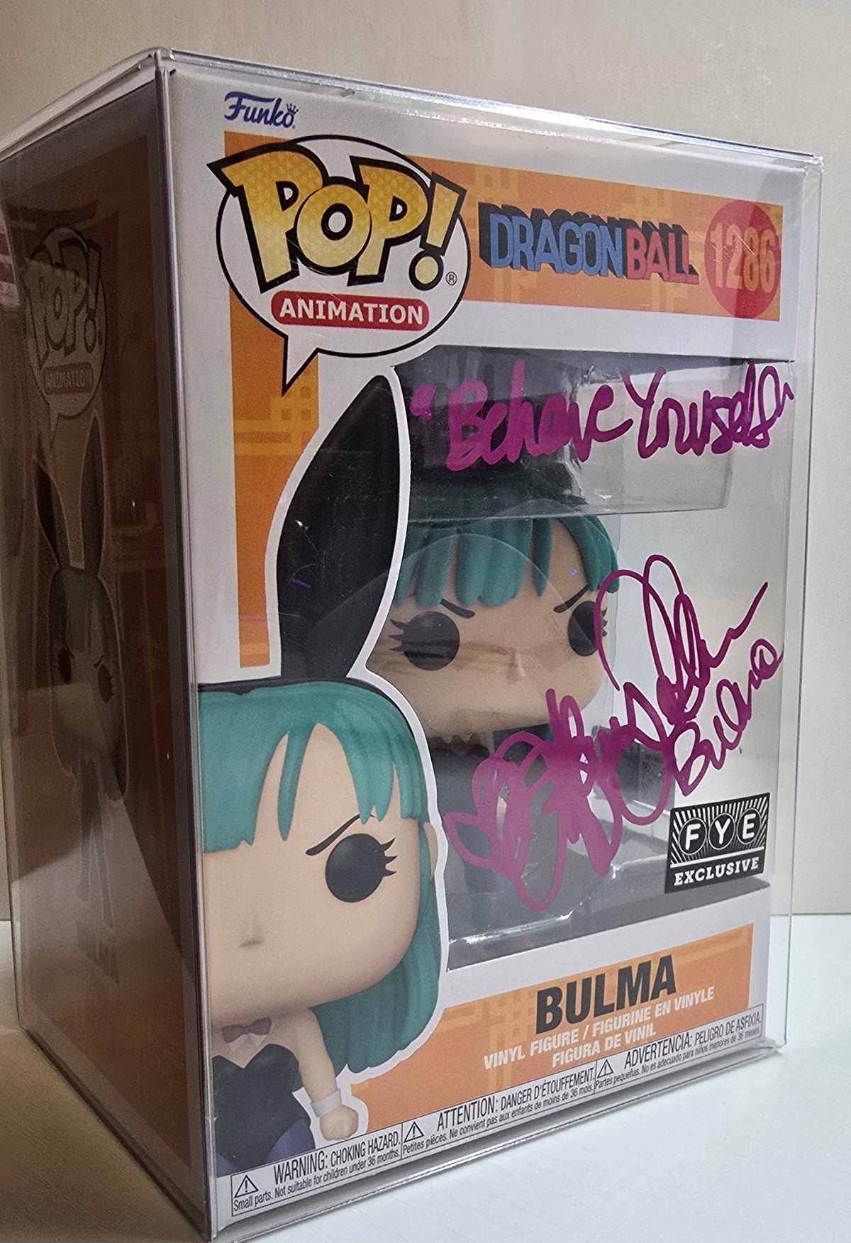 SIGNED - Funko Pop! Animation: DragonBall: Bulma #1286 signed by Tiffany Vollmer