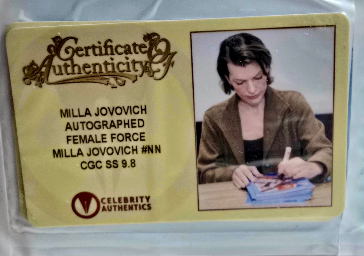CGC Signature Series 9.8 - Female Force: Milla Jovovich Signed #34/200