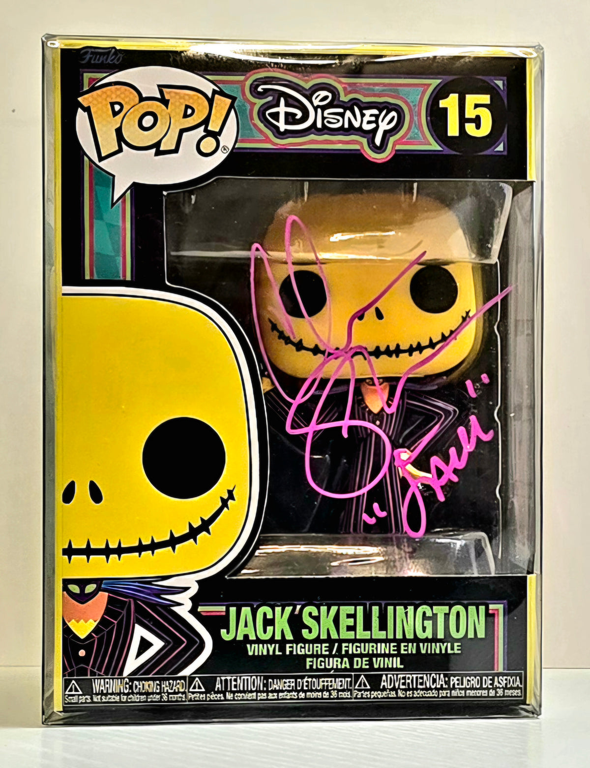 SIGNED -Funko Pop! The NBC: Blacklight - Jack Skellington #15 - SIGNED JSA AI77603