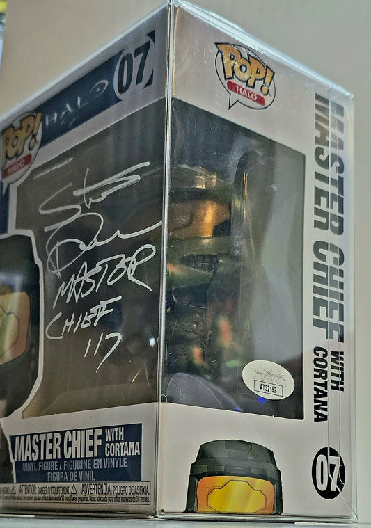 SIGNED -Funko Pop! Halo: Master Chief with Cortana #07 - Signed Steve Downes JSA