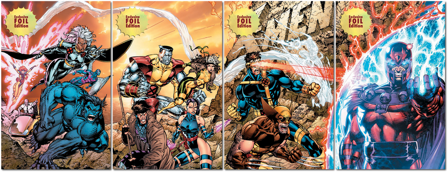 [4 PACK 🚨 Limited Edition! 🚨] [FOIL] X-Men 1991 #1 Facsimile Edition Unknown Comics Jim Lee Exclusive Connecting Cover PREMIUM Var (02/12/2025)