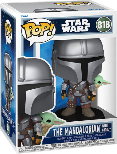 Funko POP! SW: The Mandalorian with Grogu, On Back #818