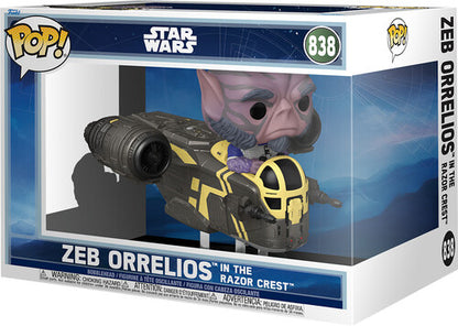 Funko POP! Rides Deluxe: Star Wars: The Mandalorian & Grogu - Zeb Orrelios in the Razor Crest #838