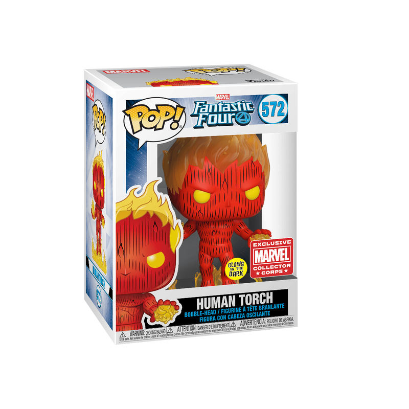 Funko Pop! Marvel: Fantastic 4: Human Torch #572 Exclusive GITD