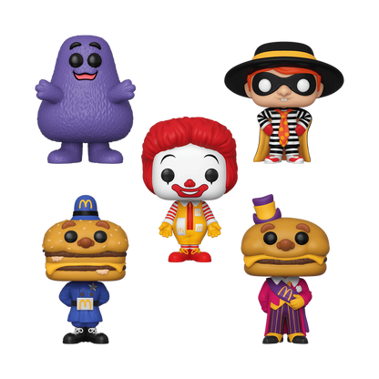 Funko Pop! 5 Pack: McDonald's: Officer Mac/Grimace/Ronald McDonald/Hamburglar/Mayor McCheese - McDonalds Exclusive