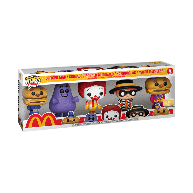 Funko Pop! 5 Pack: McDonald's: Officer Mac/Grimace/Ronald McDonald/Hamburglar/Mayor McCheese - McDonalds Exclusive
