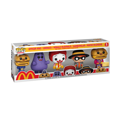 Funko Pop! 5 Pack: McDonald's: Officer Mac/Grimace/Ronald McDonald/Hamburglar/Mayor McCheese - McDonalds Exclusive